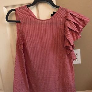 Who What Wear Sleeveless ruffle top